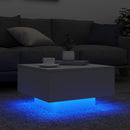 vidaXL fehér dohányzóasztal LED-lámpákkal 55 x 55 x 31 cm