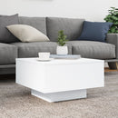vidaXL fehér dohányzóasztal LED-lámpákkal 55 x 55 x 31 cm