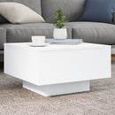 vidaXL fehér dohányzóasztal LED-lámpákkal 55 x 55 x 31 cm