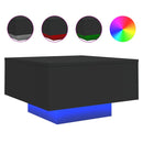 vidaXL fekete dohányzóasztal LED-lámpákkal 55 x 55 x 31 cm