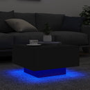 vidaXL fekete dohányzóasztal LED-lámpákkal 55 x 55 x 31 cm