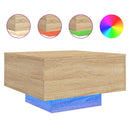 vidaXL sonoma tölgy színű dohányzóasztal LED-lámpákkal 55 x 55 x 31 cm