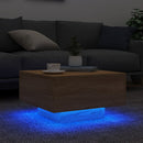 vidaXL sonoma tölgy színű dohányzóasztal LED-lámpákkal 55 x 55 x 31 cm