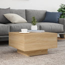 vidaXL sonoma tölgy színű dohányzóasztal LED-lámpákkal 55 x 55 x 31 cm