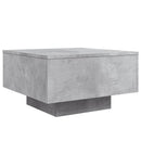 vidaXL betonszürke dohányzóasztal LED-lámpákkal 55 x 55 x 31 cm