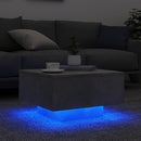 vidaXL betonszürke dohányzóasztal LED-lámpákkal 55 x 55 x 31 cm