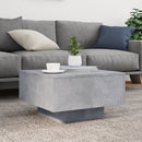 vidaXL betonszürke dohányzóasztal LED-lámpákkal 55 x 55 x 31 cm