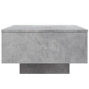 vidaXL betonszürke dohányzóasztal LED-lámpákkal 55 x 55 x 31 cm