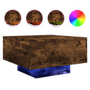 vidaXL füstös tölgy színű dohányzóasztal LED-lámpákkal 55 x 55 x 31 cm