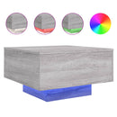 vidaXL szürke sonoma színű dohányzóasztal LED-lámpákkal 55x55x31 cm