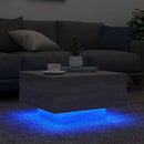 vidaXL szürke sonoma színű dohányzóasztal LED-lámpákkal 55x55x31 cm