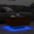 vidaXL barna tölgyszínű dohányzóasztal LED-lámpákkal 55 x 55 x 31 cm