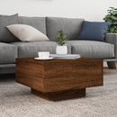 vidaXL barna tölgyszínű dohányzóasztal LED-lámpákkal 55 x 55 x 31 cm