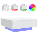 vidaXL fehér dohányzóasztal LED-lámpákkal 80 x 80 x 31 cm