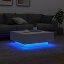 vidaXL fehér dohányzóasztal LED-lámpákkal 80 x 80 x 31 cm