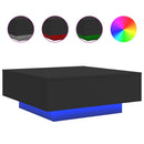 vidaXL fekete dohányzóasztal LED-lámpákkal 80 x 80 x 31 cm