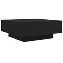 vidaXL fekete dohányzóasztal LED-lámpákkal 80 x 80 x 31 cm