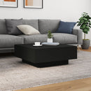 vidaXL fekete dohányzóasztal LED-lámpákkal 80 x 80 x 31 cm