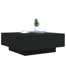vidaXL fekete dohányzóasztal LED-lámpákkal 80 x 80 x 31 cm