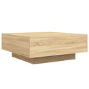 vidaXL sonoma tölgy színű dohányzóasztal LED-lámpákkal 80 x 80 x 31 cm