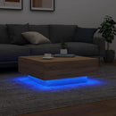 vidaXL sonoma tölgy színű dohányzóasztal LED-lámpákkal 80 x 80 x 31 cm