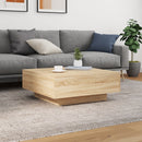 vidaXL sonoma tölgy színű dohányzóasztal LED-lámpákkal 80 x 80 x 31 cm