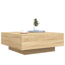 vidaXL sonoma tölgy színű dohányzóasztal LED-lámpákkal 80 x 80 x 31 cm