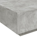 vidaXL betonszürke dohányzóasztal LED-lámpákkal 80 x 8 0x 31 cm