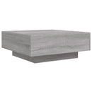 vidaXL szürke sonoma színű dohányzóasztal LED-lámpákkal 80x80x31 cm