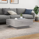 vidaXL szürke sonoma színű dohányzóasztal LED-lámpákkal 80x80x31 cm