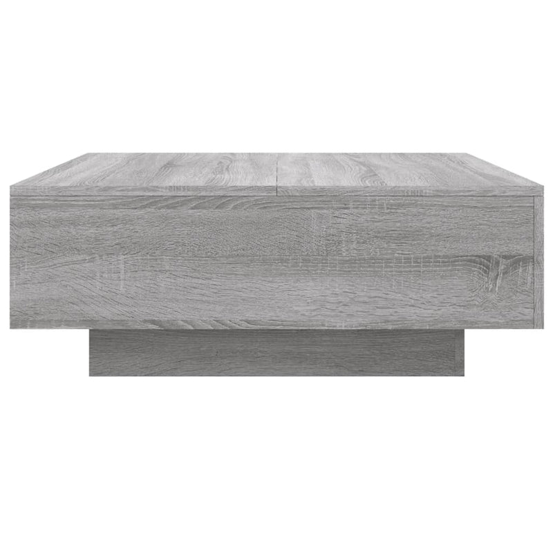 vidaXL szürke sonoma színű dohányzóasztal LED-lámpákkal 80x80x31 cm