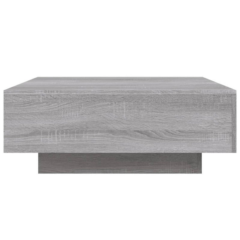 vidaXL szürke sonoma színű dohányzóasztal LED-lámpákkal 80x80x31 cm