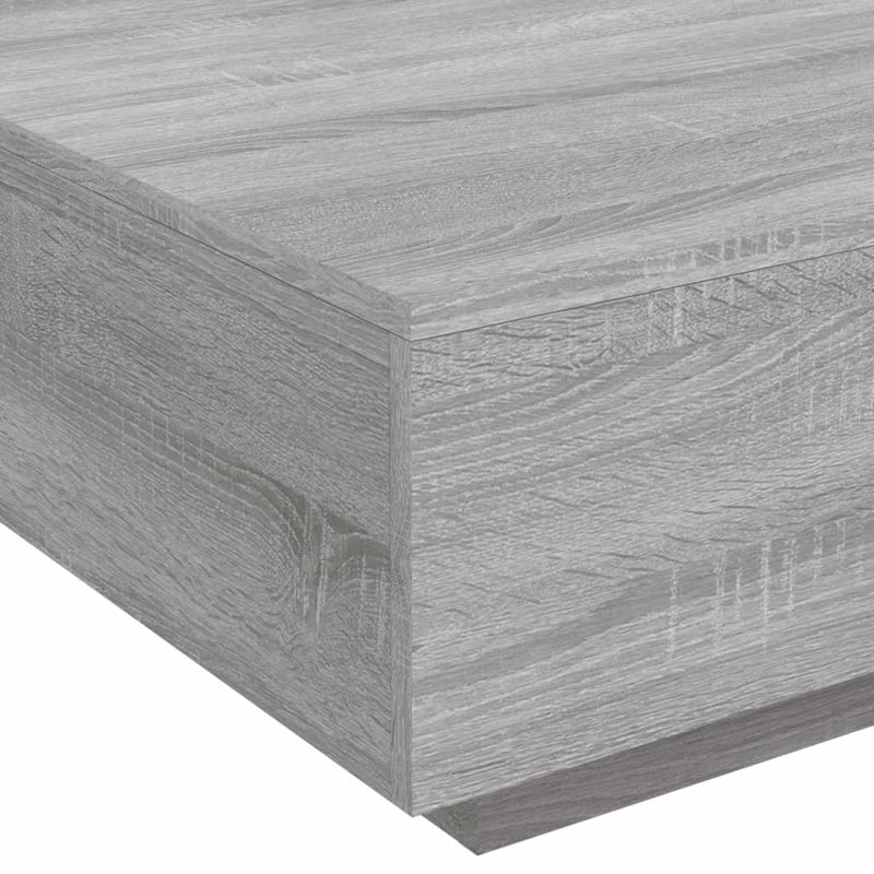 vidaXL szürke sonoma színű dohányzóasztal LED-lámpákkal 80x80x31 cm