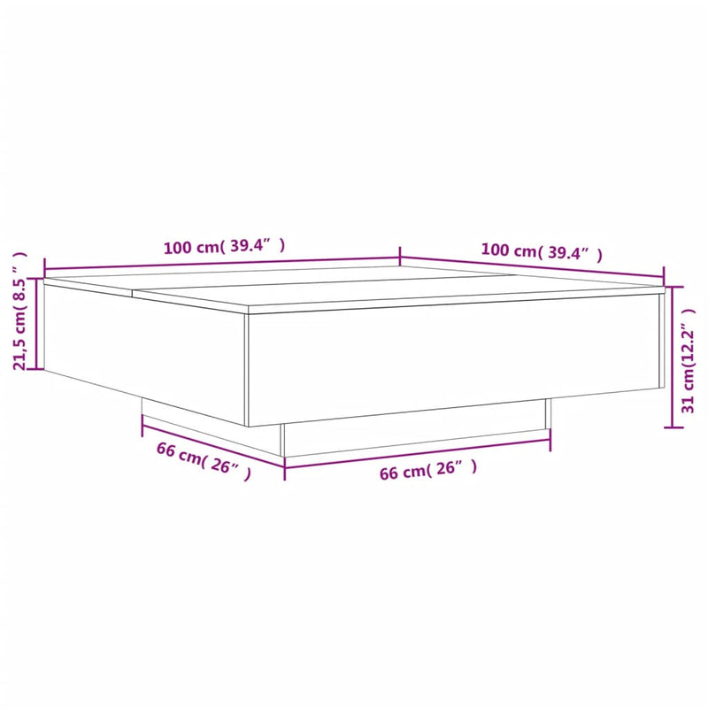 vidaXL betonszürke szerelt fa dohányzóasztal 100x100x31 cm