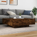 vidaXL füstös tölgy színű szerelt fa dohányzóasztal 100 x 100 x 31 cm