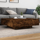 vidaXL füstös tölgy színű szerelt fa dohányzóasztal 100 x 100 x 31 cm