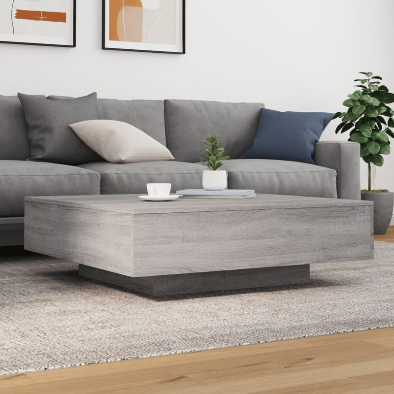 vidaXL szürke sonoma színű szerelt fa dohányzóasztal 100 x 100 x 31 cm