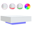 vidaXL fehér dohányzóasztal LED-lámpákkal 100 x 100 x 31 cm