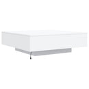vidaXL fehér dohányzóasztal LED-lámpákkal 100 x 100 x 31 cm