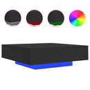 vidaXL fekete dohányzóasztal LED-lámpákkal 100 x 100 x 31 cm