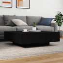 vidaXL fekete dohányzóasztal LED-lámpákkal 100 x 100 x 31 cm