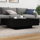 vidaXL fekete dohányzóasztal LED-lámpákkal 100 x 100 x 31 cm