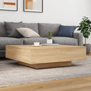 vidaXL sonoma tölgy színű dohányzóasztal LED-lámpákkal 100x100x31 cm
