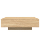 vidaXL sonoma tölgy színű dohányzóasztal LED-lámpákkal 100x100x31 cm