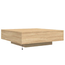 vidaXL sonoma tölgy színű dohányzóasztal LED-lámpákkal 100x100x31 cm