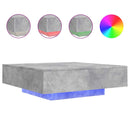 vidaXL betonszürke dohányzóasztal LED-lámpákkal 100 x 100 x 31 cm