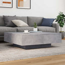 vidaXL betonszürke dohányzóasztal LED-lámpákkal 100 x 100 x 31 cm