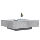 vidaXL betonszürke dohányzóasztal LED-lámpákkal 100 x 100 x 31 cm