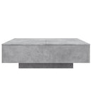 vidaXL betonszürke dohányzóasztal LED-lámpákkal 100 x 100 x 31 cm