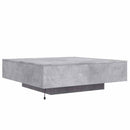 vidaXL betonszürke dohányzóasztal LED-lámpákkal 100 x 100 x 31 cm